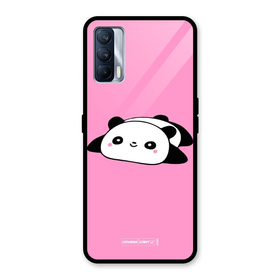 Cute Lazy Panda Glass Back Case for Realme X7