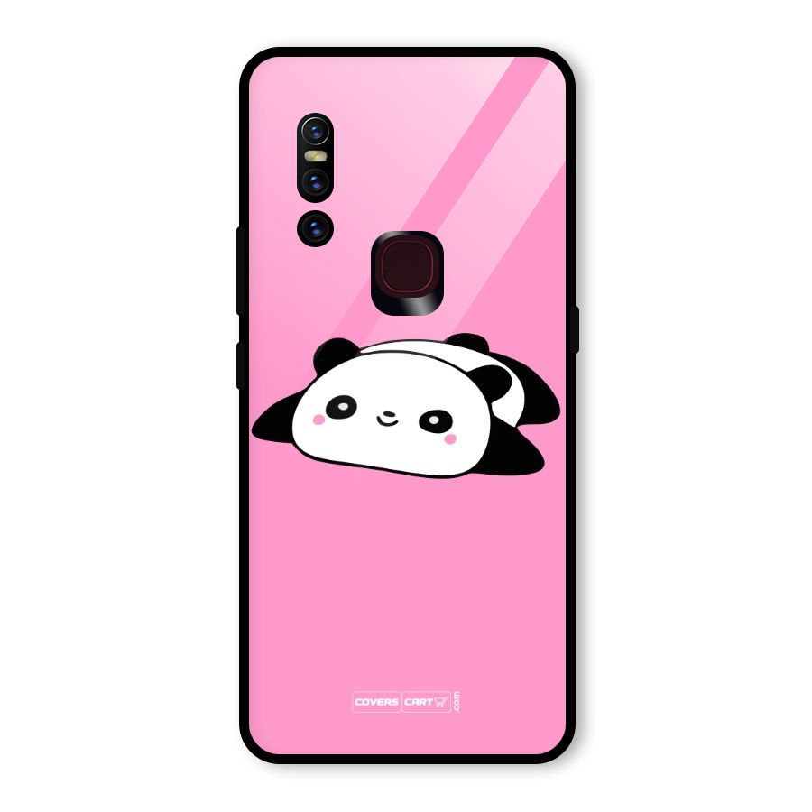 Cute Lazy Panda Glass Back Case for Vivo V15