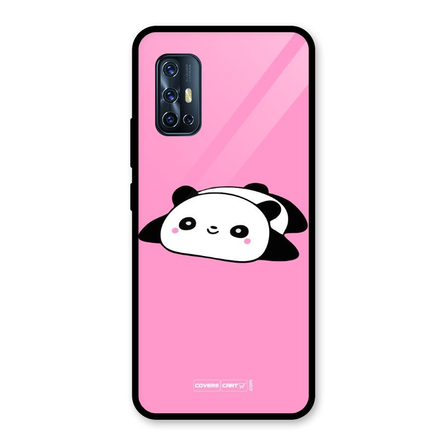 Cute Lazy Panda Glass Back Case for Vivo V17