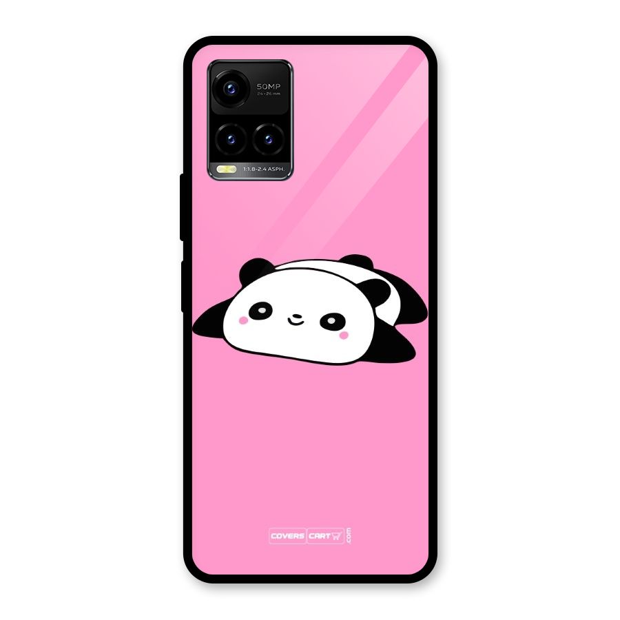 Cute Lazy Panda Glass Back Case for Vivo Y21T
