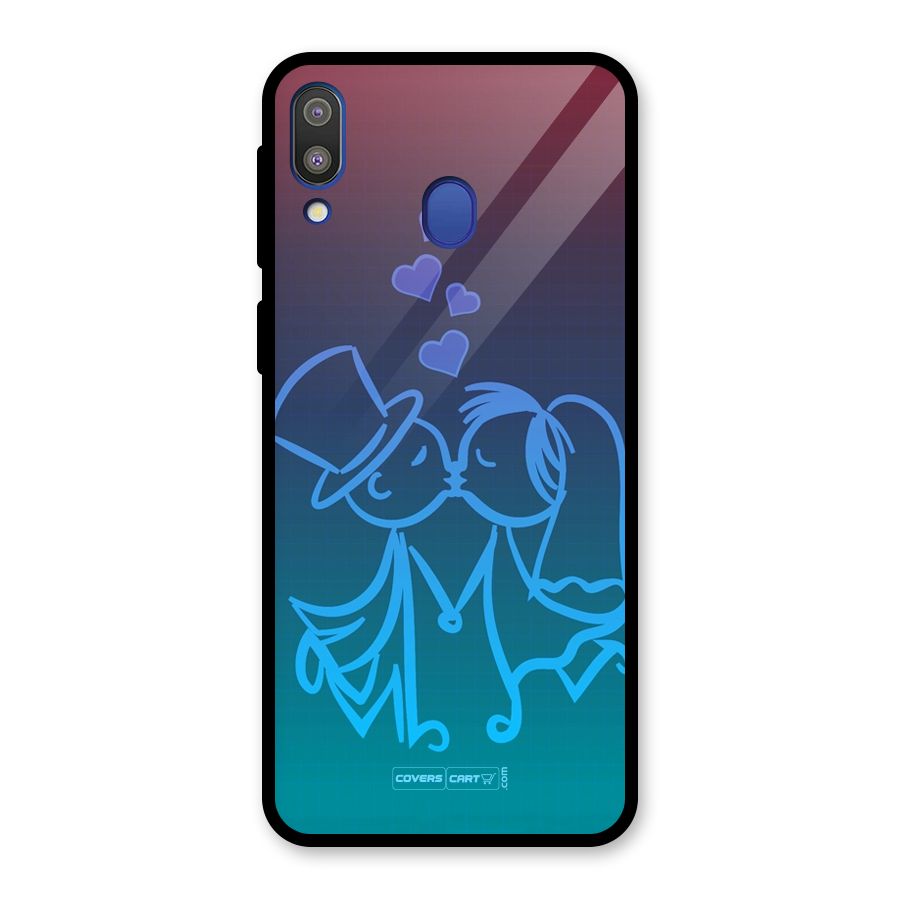 Cute Love Glass Back Case for Galaxy M20
