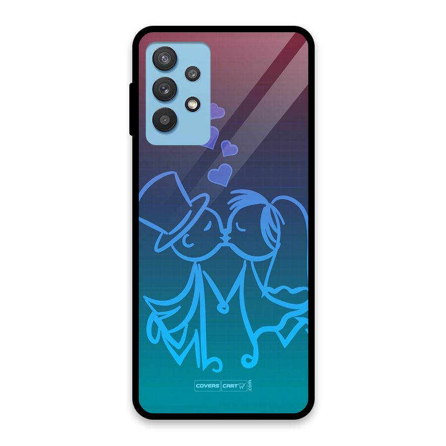 Cute Love Glass Back Case for Galaxy M32 5G