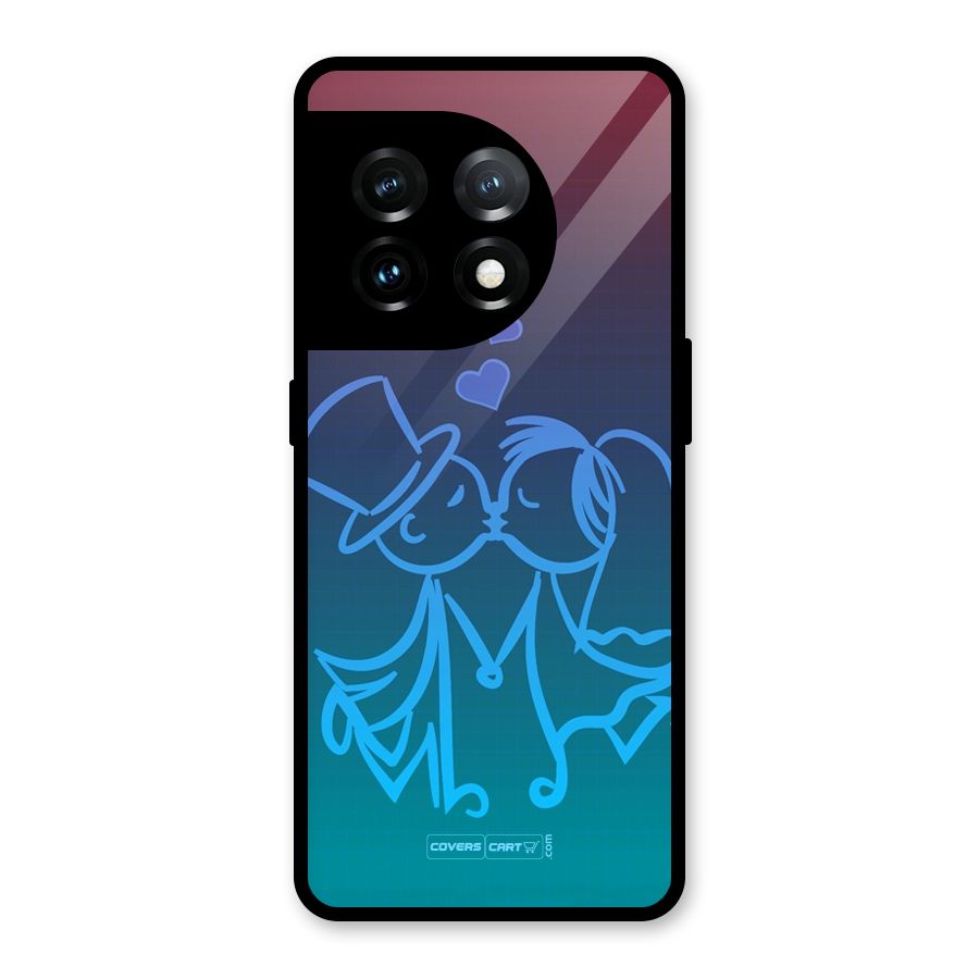 Cute Love Glass Back Case for OnePlus 11