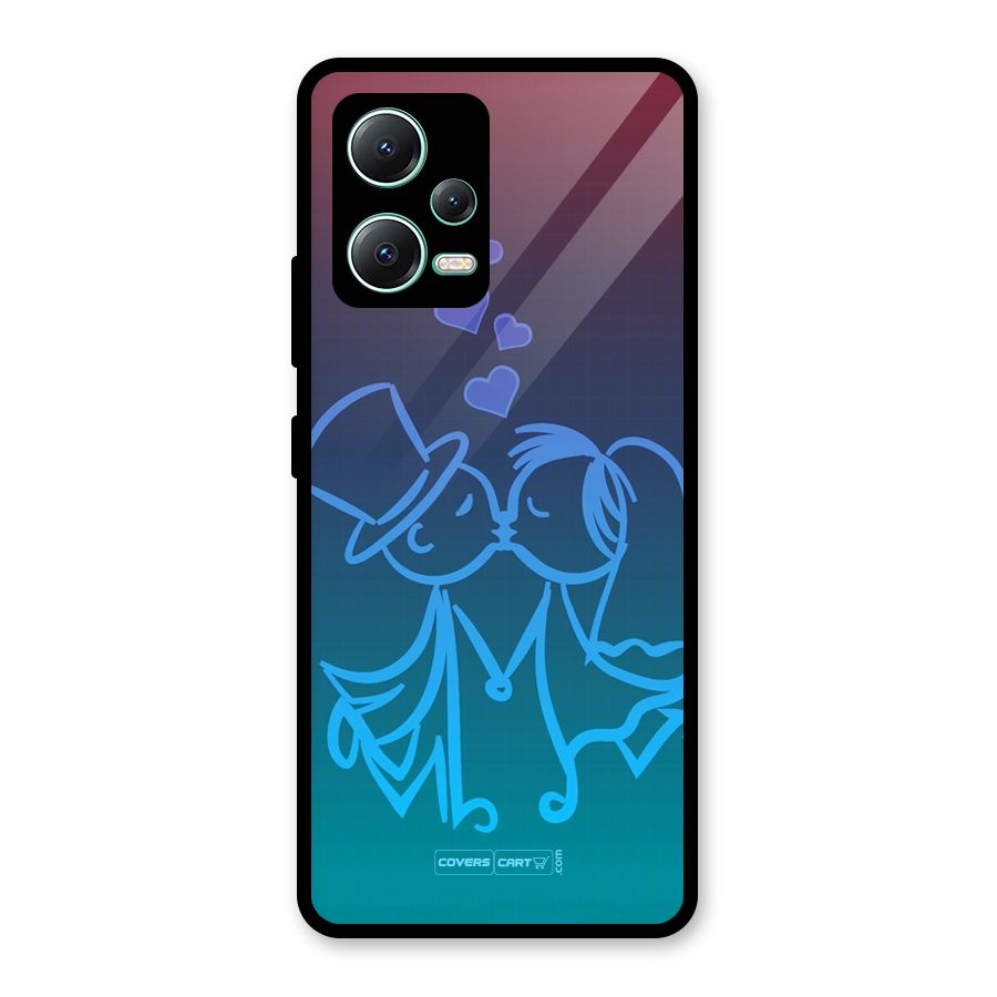 Cute Love Glass Back Case for Redmi Note 12 5G