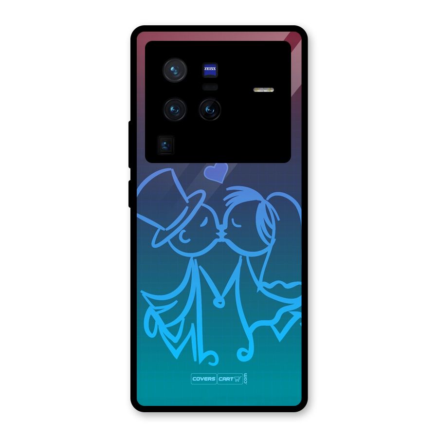Cute Love Glass Back Case for Vivo X80 Pro