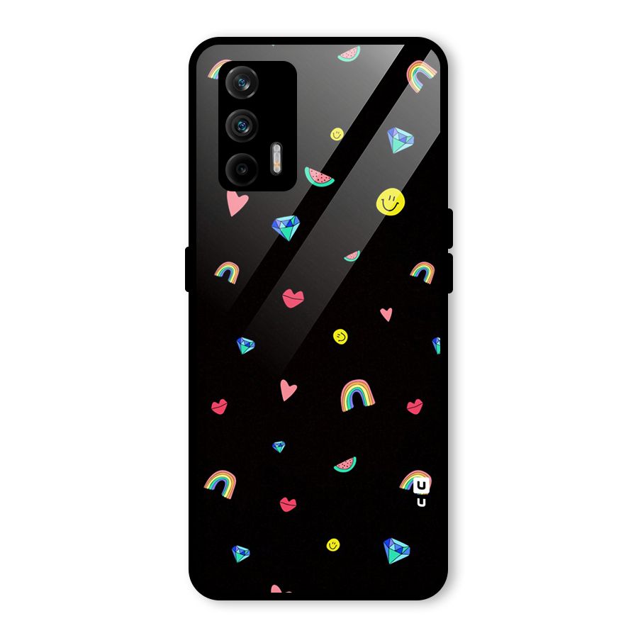 Cute Multicolor Shapes Glass Back Case for Realme GT 5G