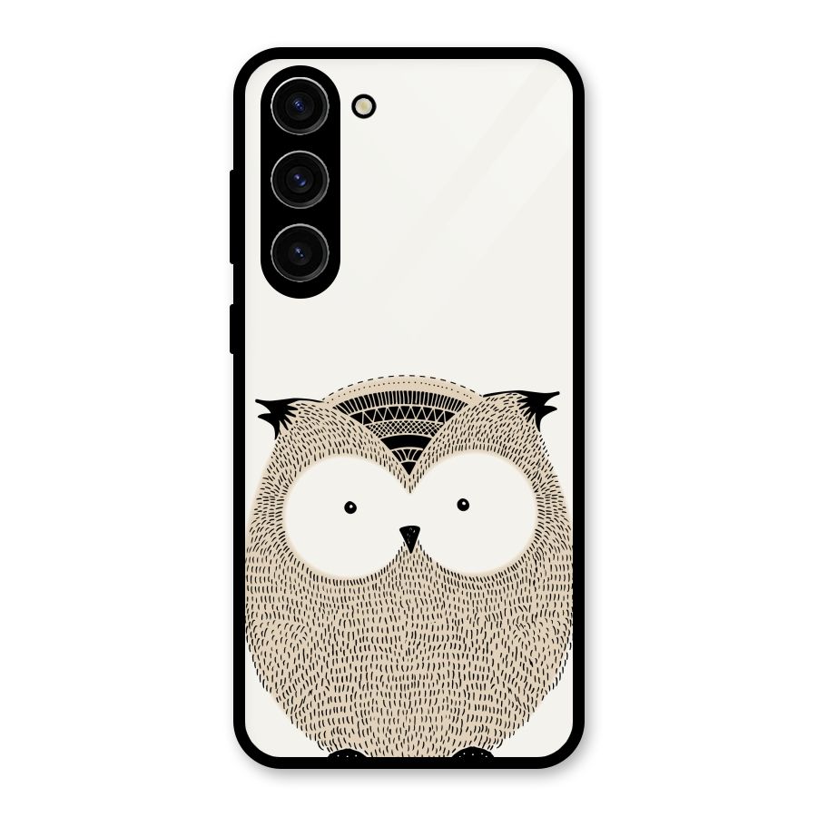 Cute Owl Glass Back Case for Galaxy S23 Plus