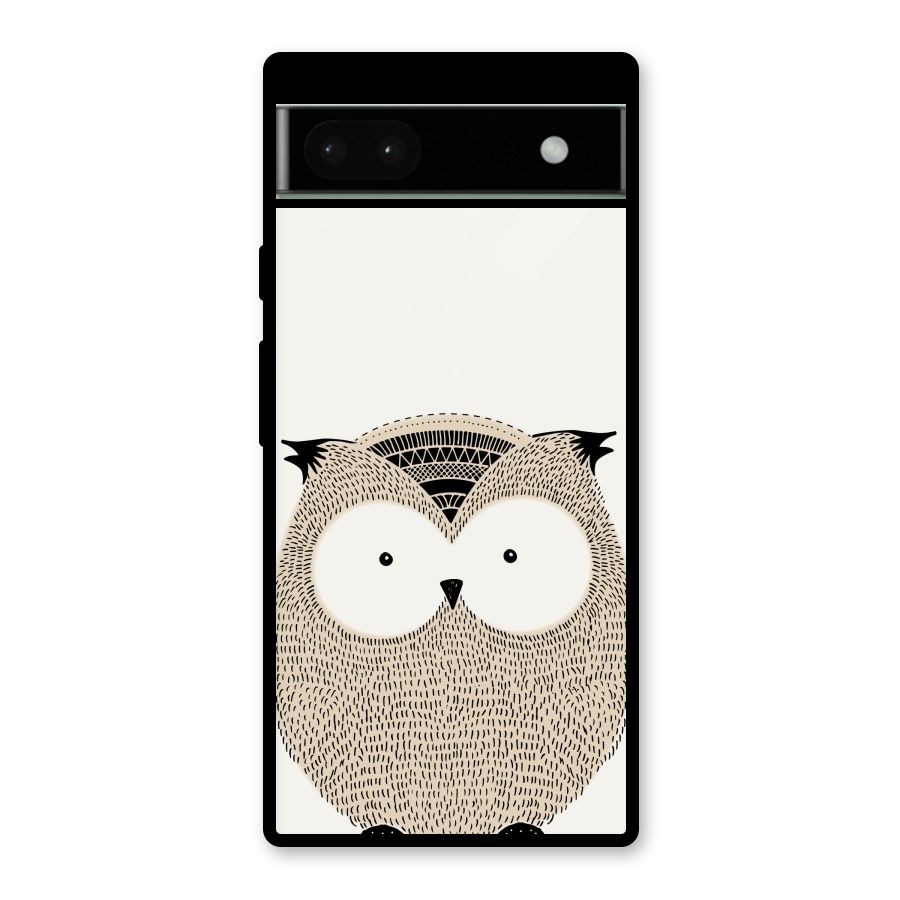 Cute Owl Glass Back Case for Google Pixel 6a