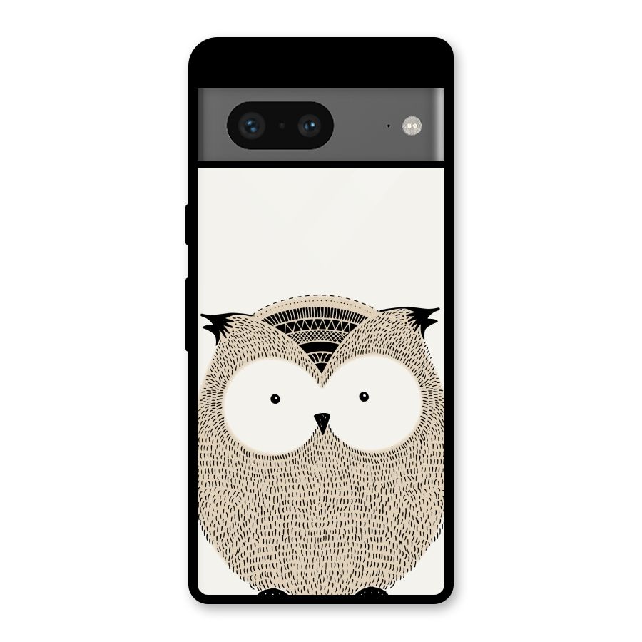 Cute Owl Glass Back Case for Google Pixel 7