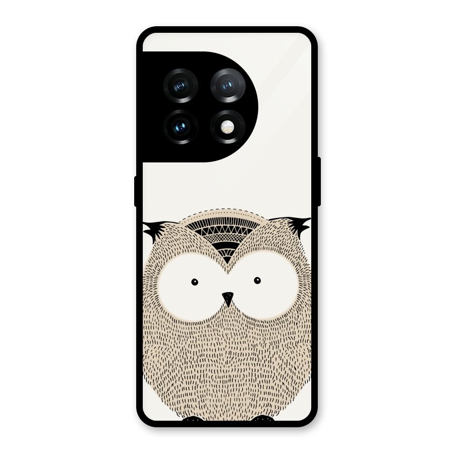 Cute Owl Glass Back Case for OnePlus 11