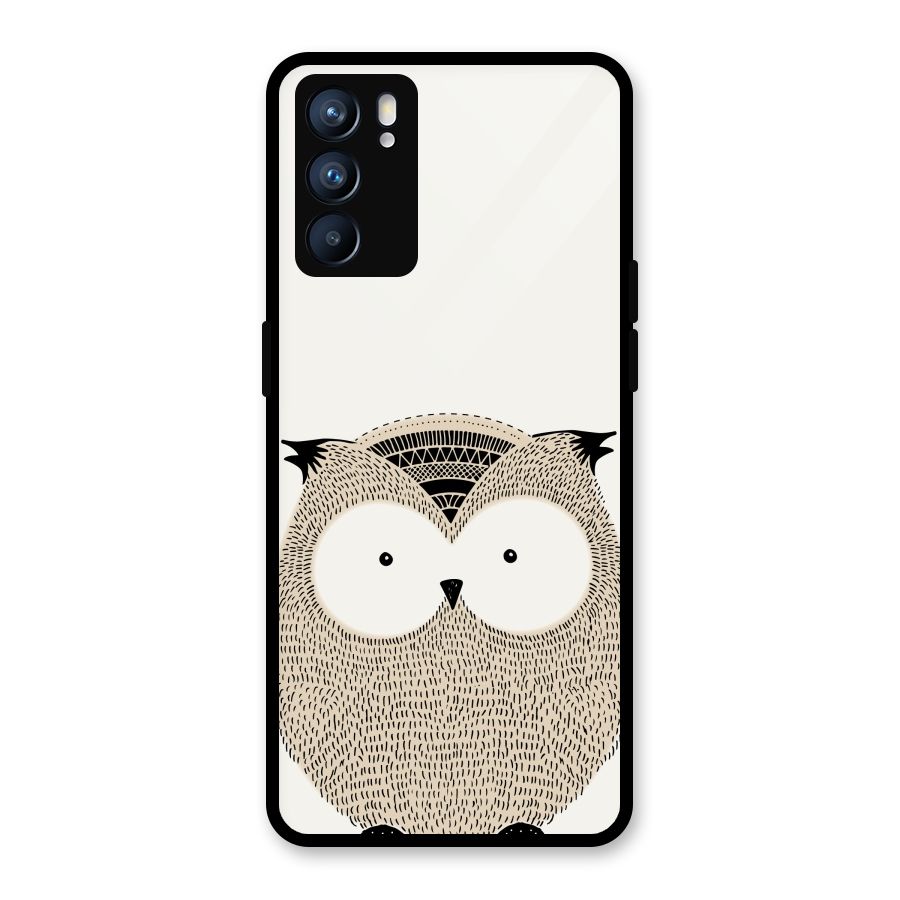 Cute Owl Glass Back Case for Oppo Reno6 5G