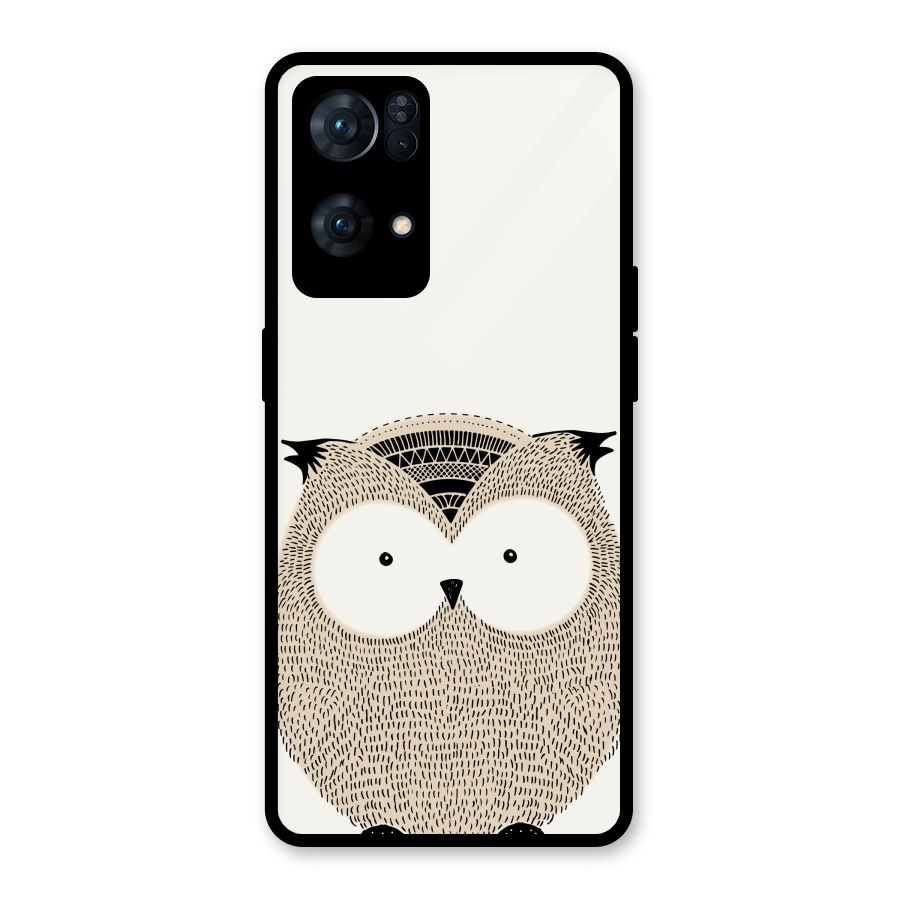 Cute Owl Glass Back Case for Oppo Reno7 Pro 5G