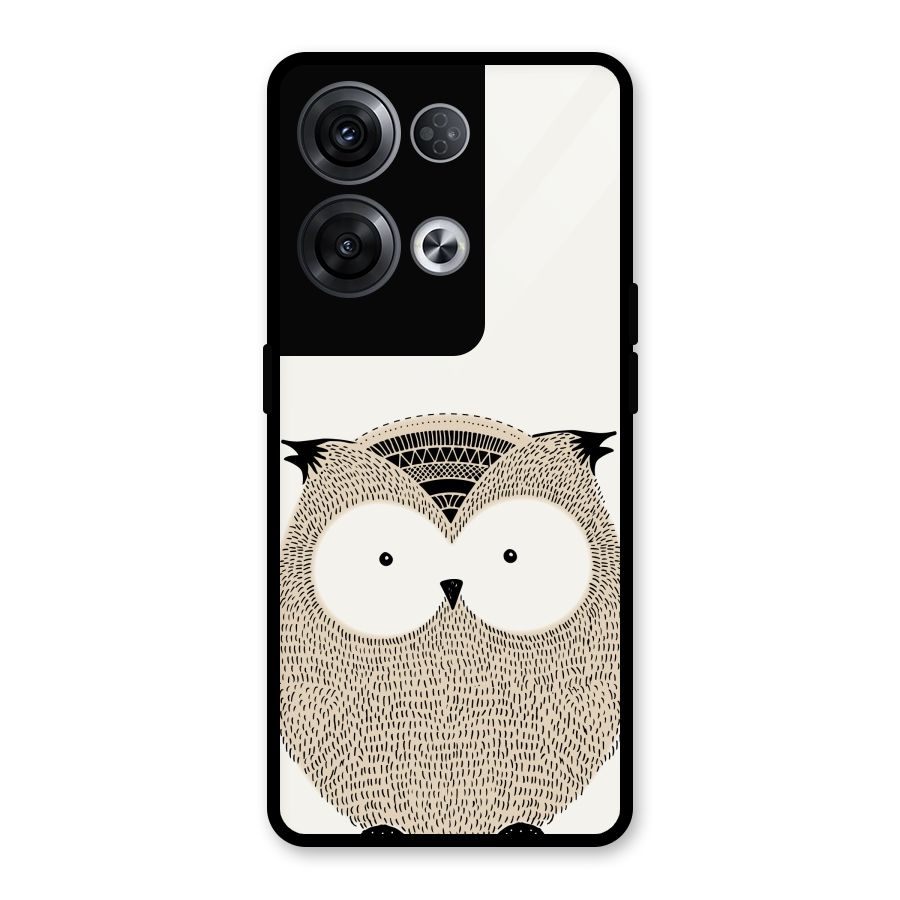 Cute Owl Glass Back Case for Oppo Reno8 Pro 5G