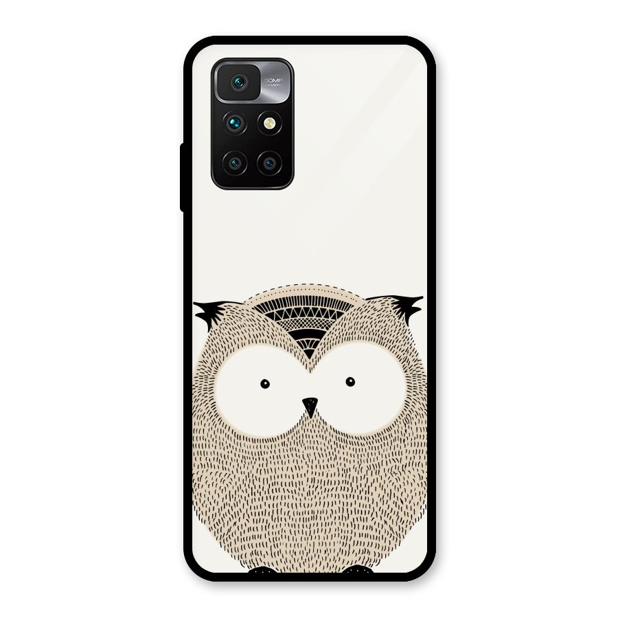 Cute Owl Glass Back Case for Redmi 10 Prime