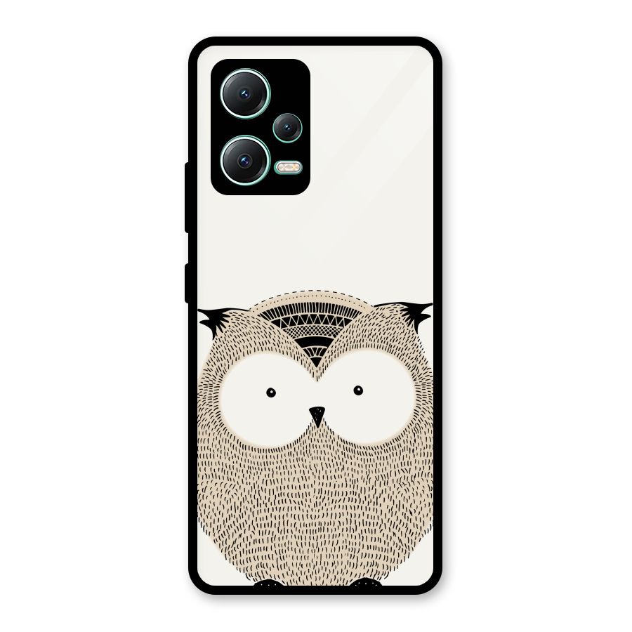 Cute Owl Glass Back Case for Redmi Note 12 5G