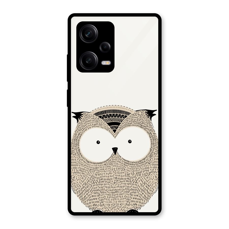 Cute Owl Glass Back Case for Redmi Note 12 Pro