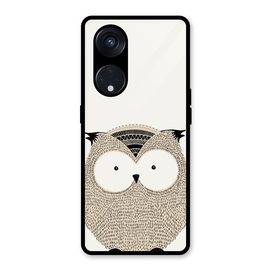 Cute Owl Glass Back Case for Reno8 T 5G