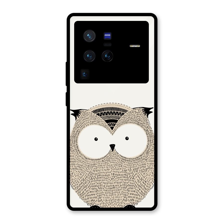 Cute Owl Glass Back Case for Vivo X80 Pro