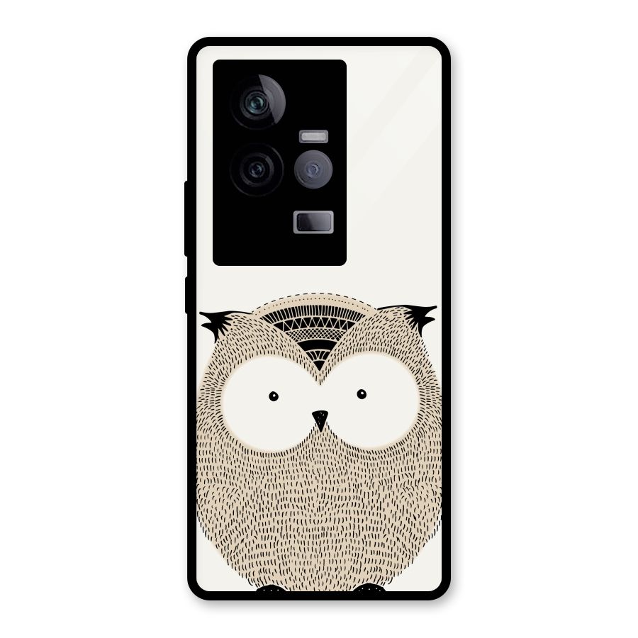 Cute Owl Glass Back Case for Vivo iQOO 11 5G