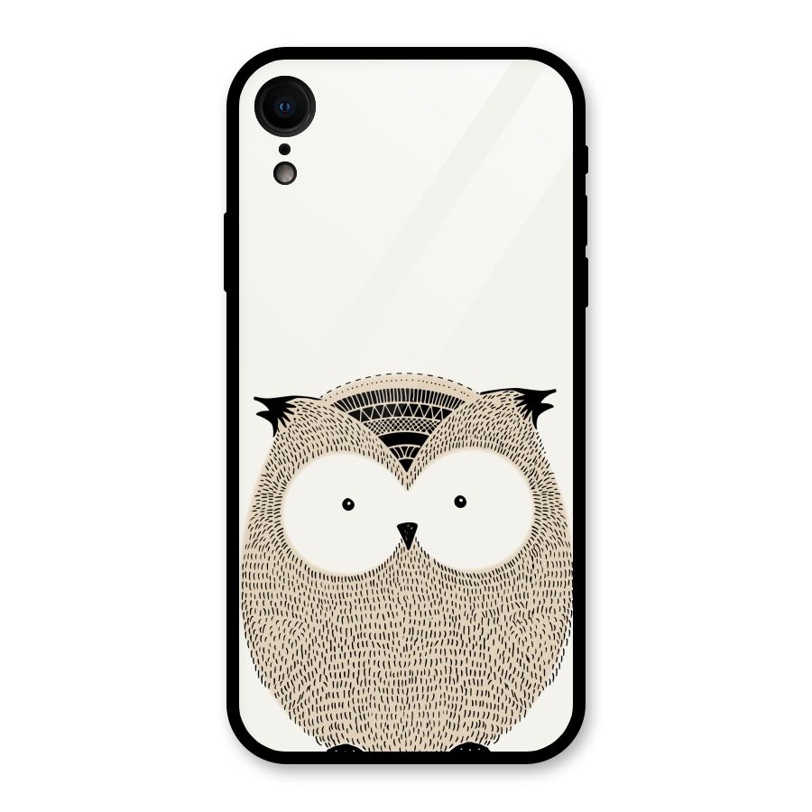 Cute Owl Glass Back Case for XR