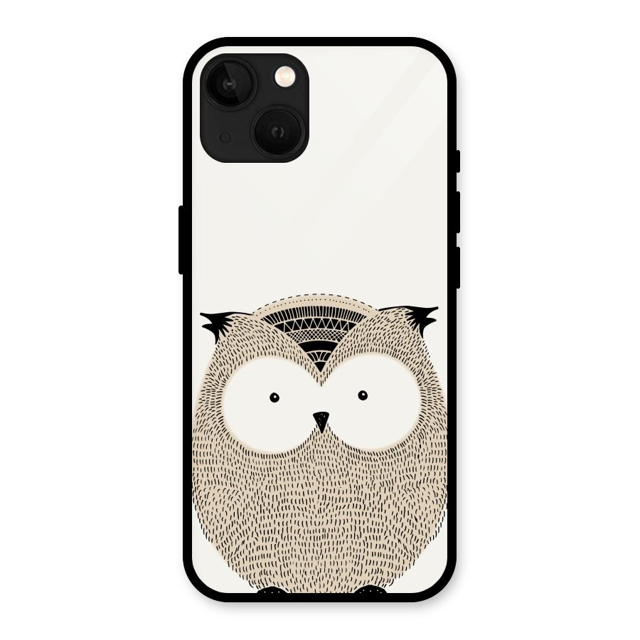 Cute Owl Glass Back Case for iPhone 13