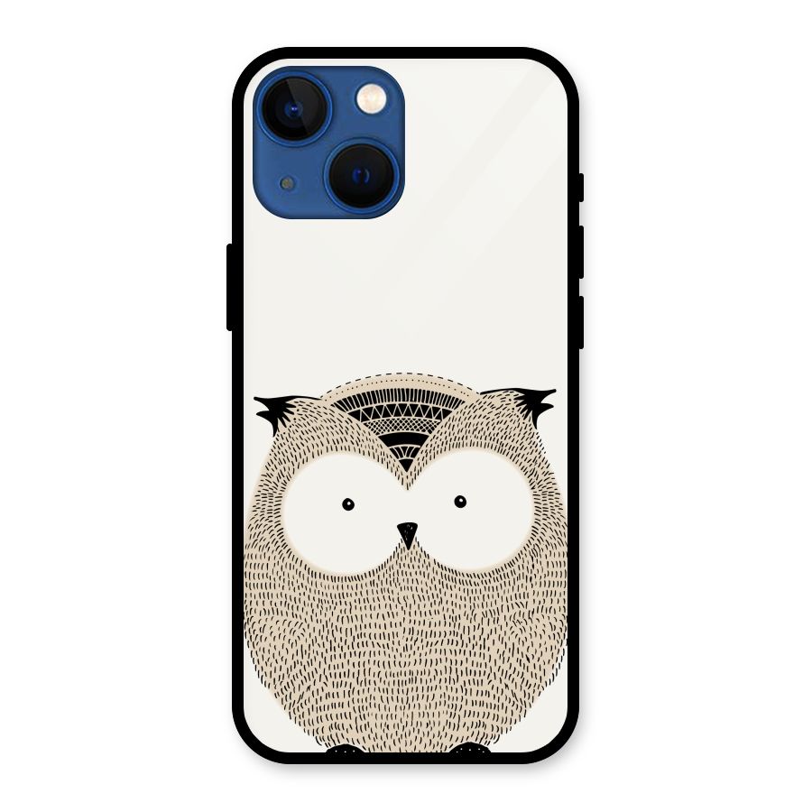 Cute Owl Glass Back Case for iPhone 13 Mini