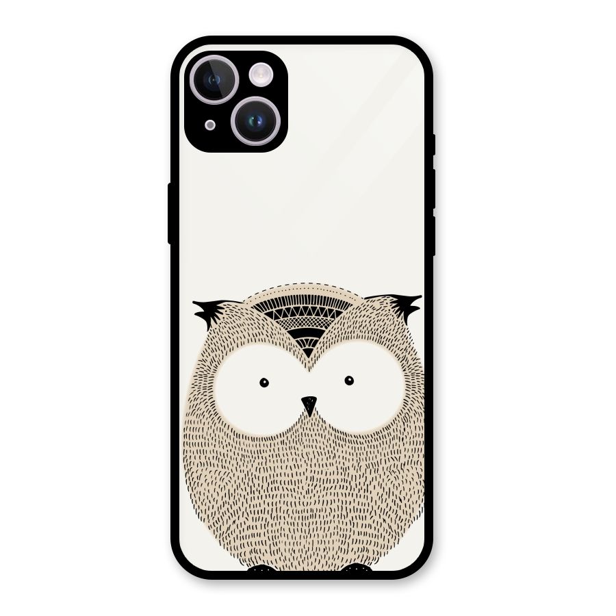 Cute Owl Glass Back Case for iPhone 14 Plus