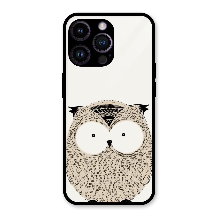 Cute Owl Glass Back Case for iPhone 14 Pro Max
