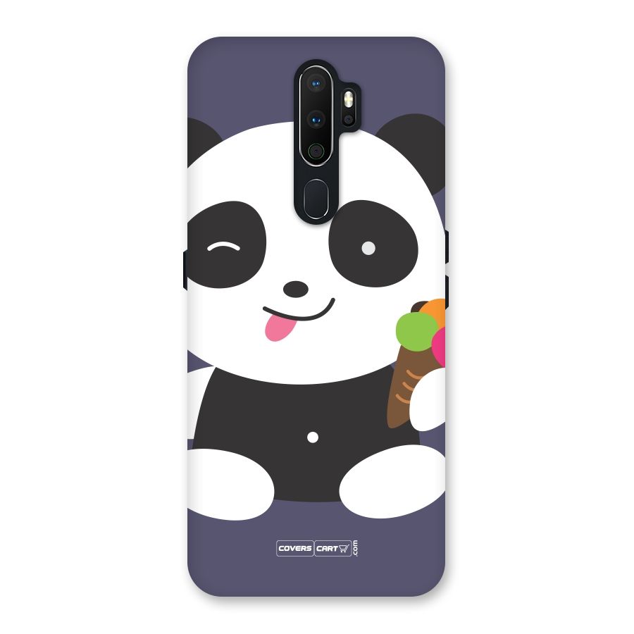 Cute Panda Blue Back Case for Oppo A5 (2020)