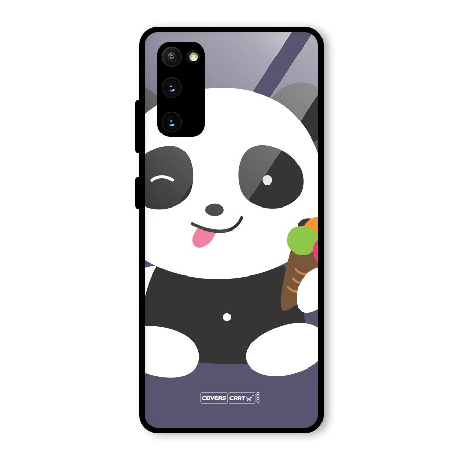 Cute Panda Blue Glass Back Case for Galaxy S20 FE 5G
