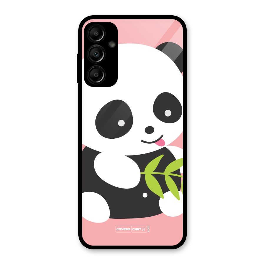 Cute Panda Pink Glass Back Case for Galaxy A14 5G