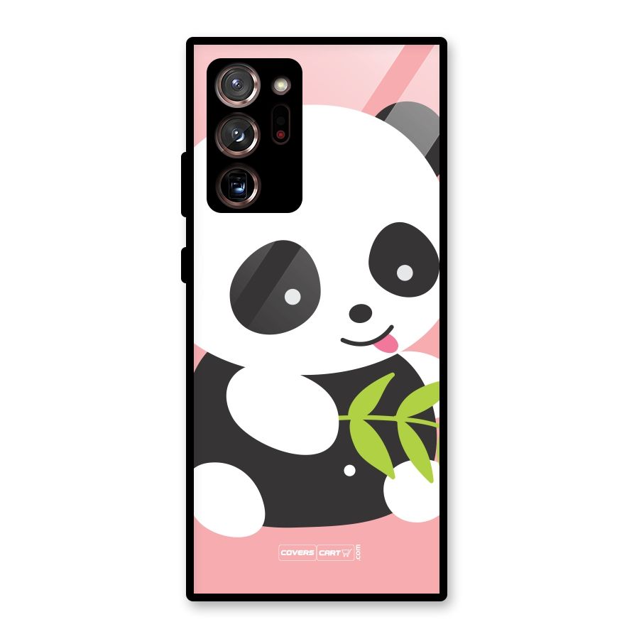 Cute Panda Pink Glass Back Case for Galaxy Note 20 Ultra 5G