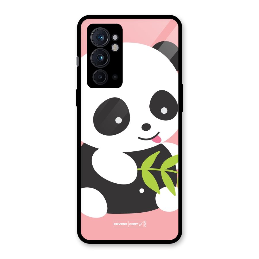 Cute Panda Pink Glass Back Case for OnePlus 9RT 5G