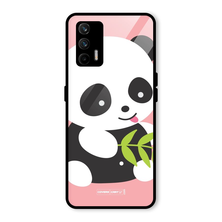 Cute Panda Pink Glass Back Case for Realme GT 5G
