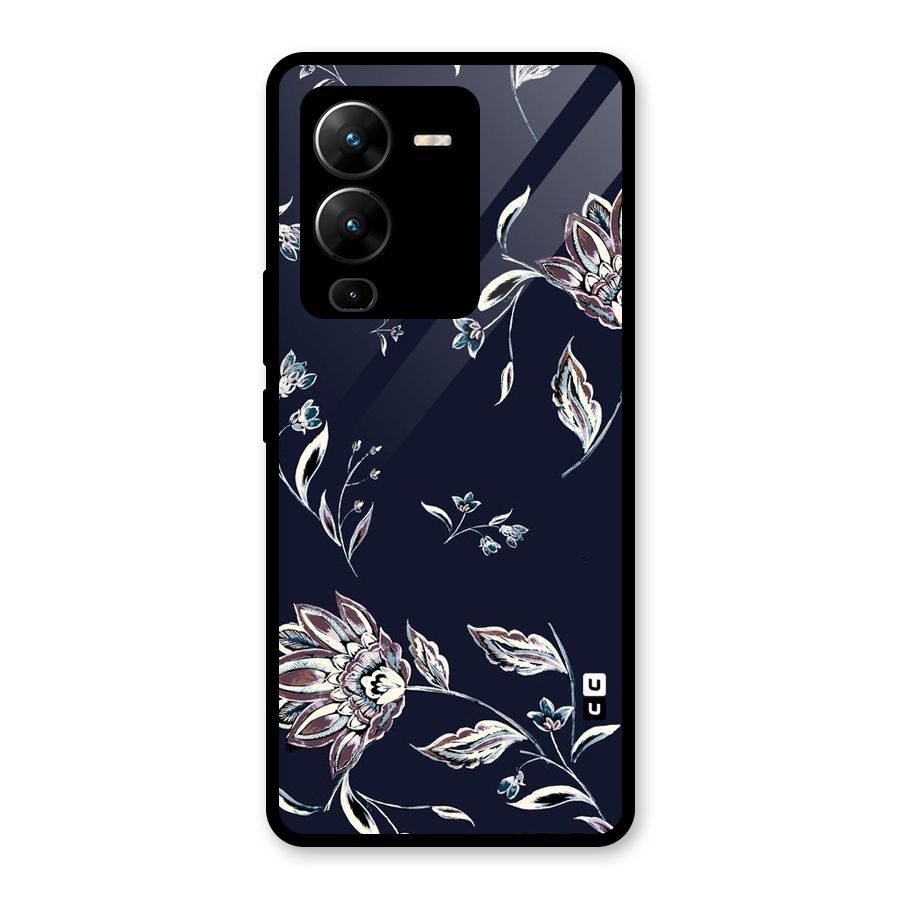 Cute Petals Glass Back Case for Vivo V25 Pro
