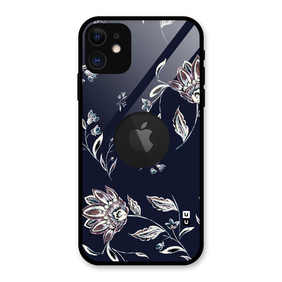 Cute Petals Glass Back Case for iPhone 11 Logo Cut