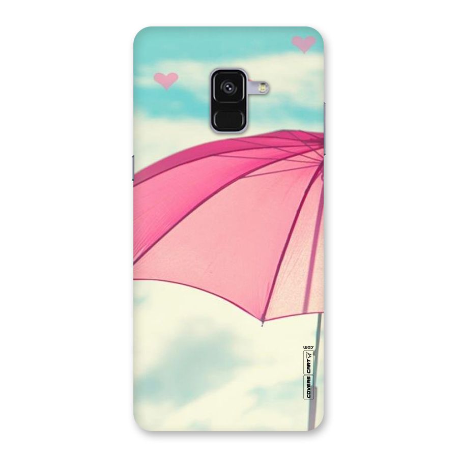 Cute Pink Umbrella Back Case for Galaxy A8 Plus
