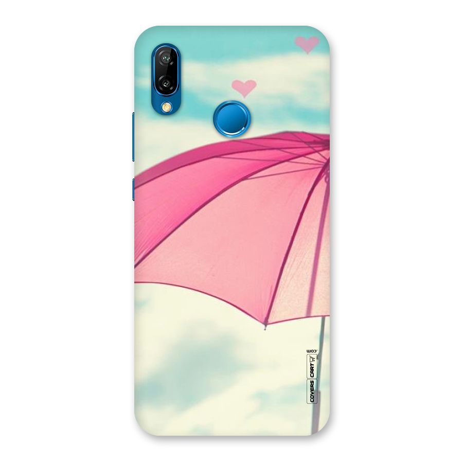 Cute Pink Umbrella Back Case for Huawei P20 Lite
