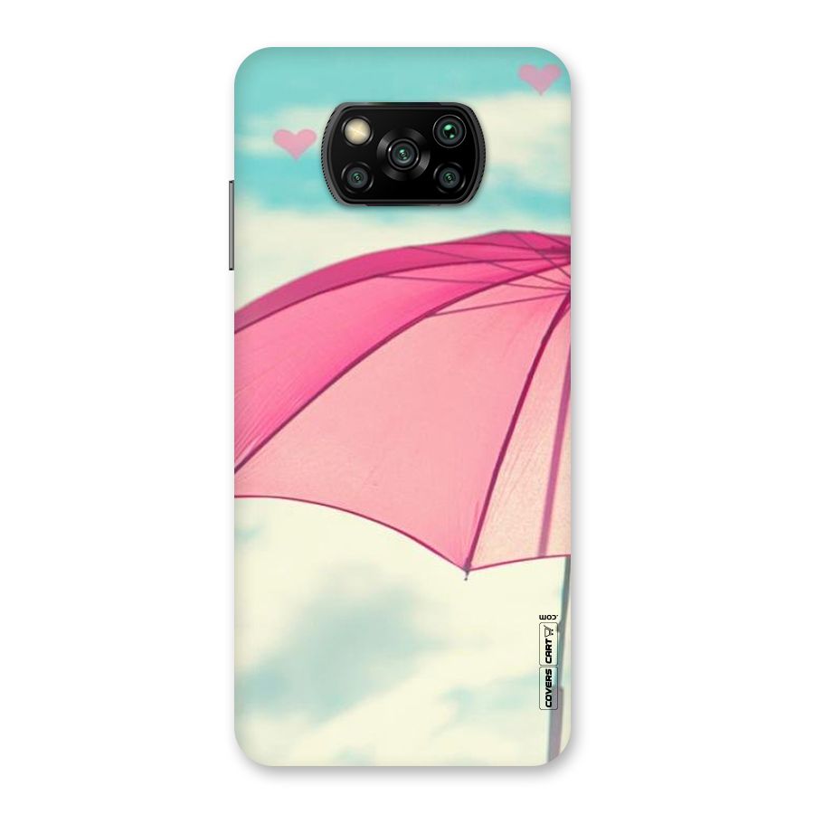 Cute Pink Umbrella Back Case for Poco X3