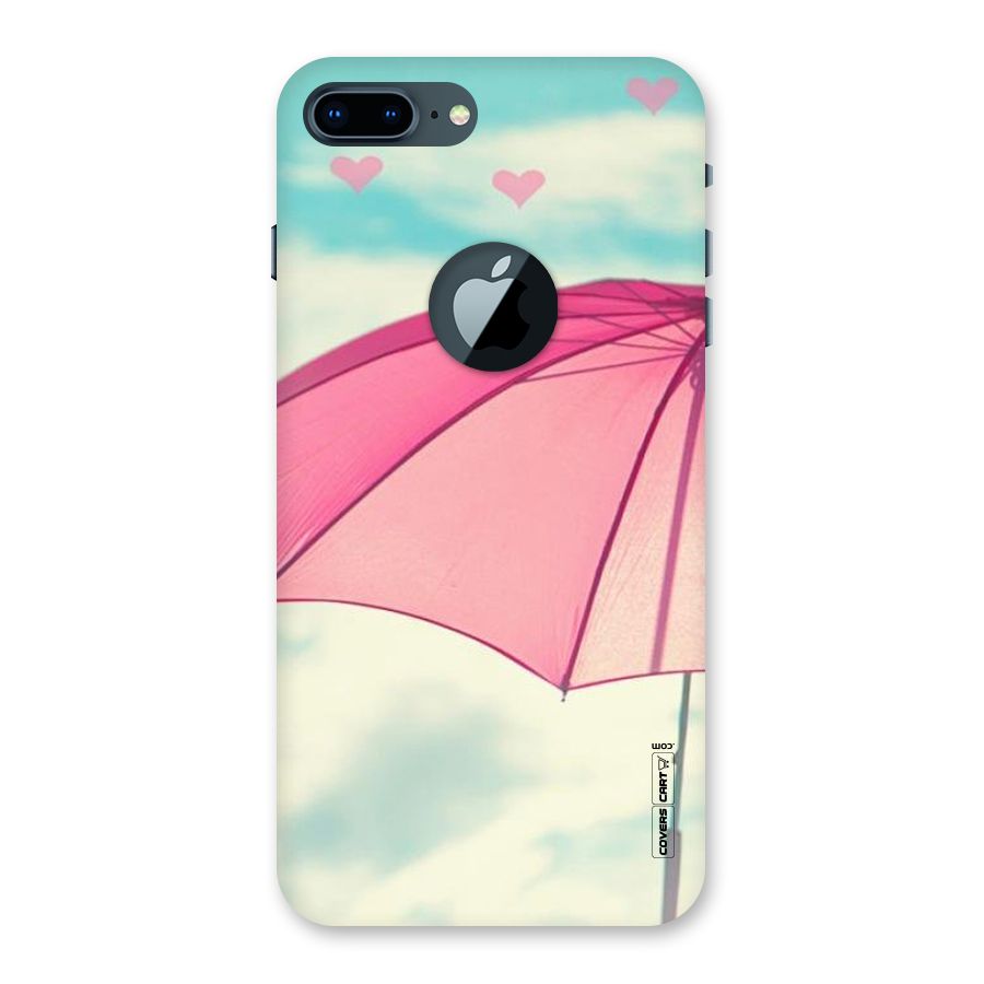 Cute Pink Umbrella Back Case for iPhone 7 Plus Logo Cut