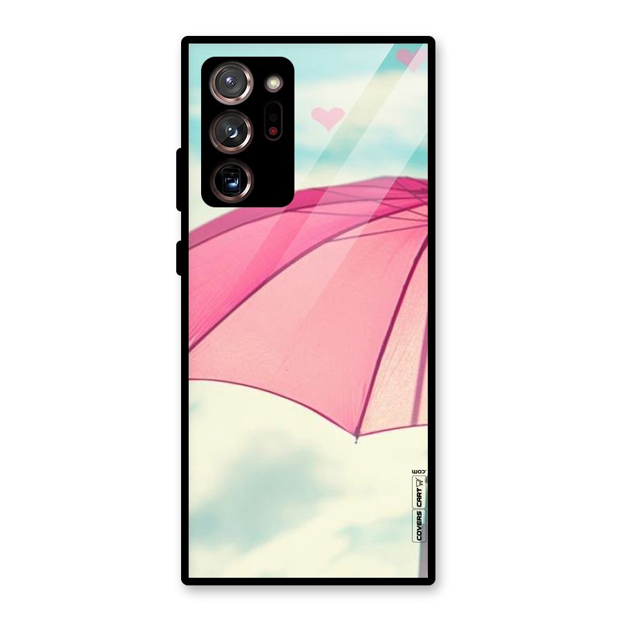 Cute Pink Umbrella Glass Back Case for Galaxy Note 20 Ultra 5G
