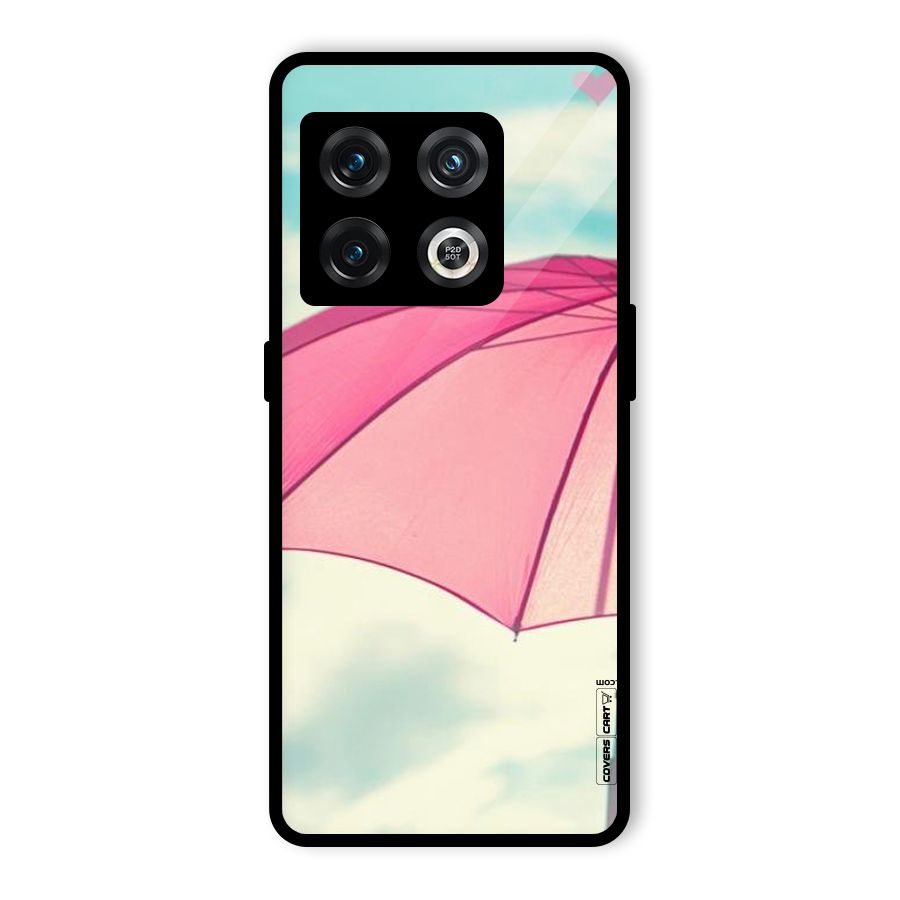 Cute Pink Umbrella Glass Back Case for OnePlus 10 Pro 5G