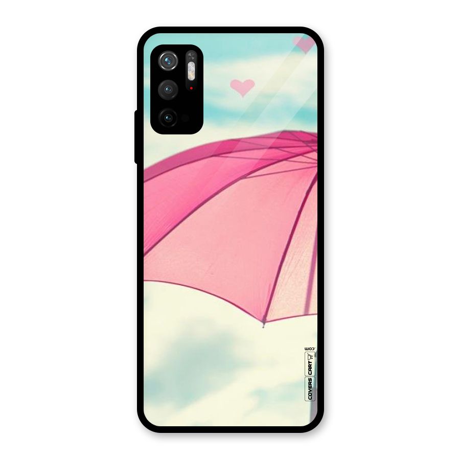 Cute Pink Umbrella Glass Back Case for Poco M3 Pro 5G