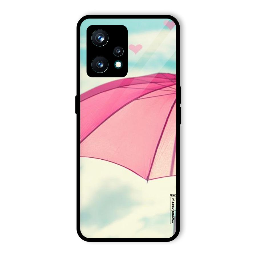Cute Pink Umbrella Glass Back Case for Realme 9 Pro Plus 5G