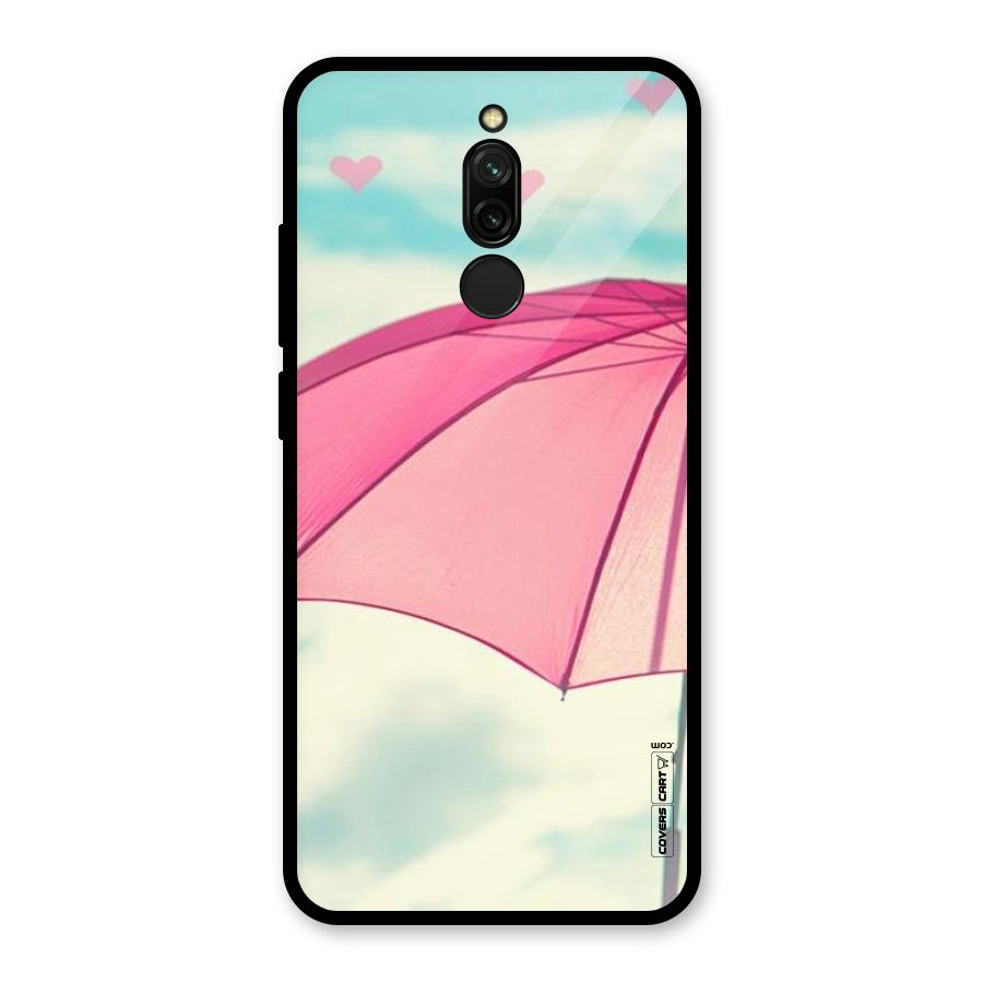 Cute Pink Umbrella Glass Back Case for Redmi 8