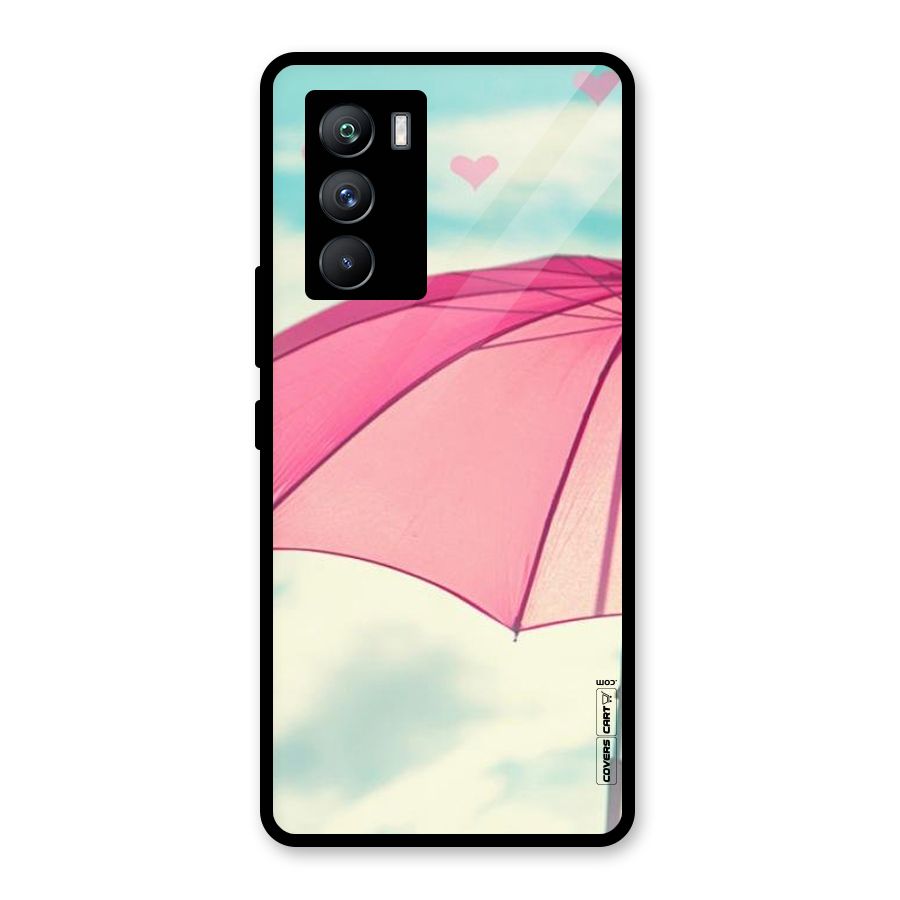 Cute Pink Umbrella Glass Back Case for Vivo iQOO 9 SE