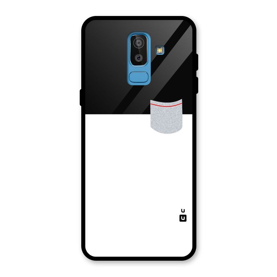 Cute Pocket Simple Glass Back Case for Galaxy J8