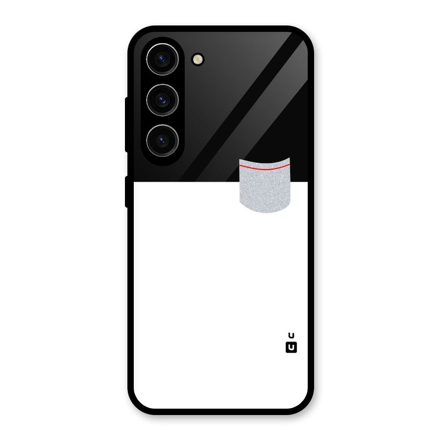 Cute Pocket Simple Glass Back Case for Galaxy S23