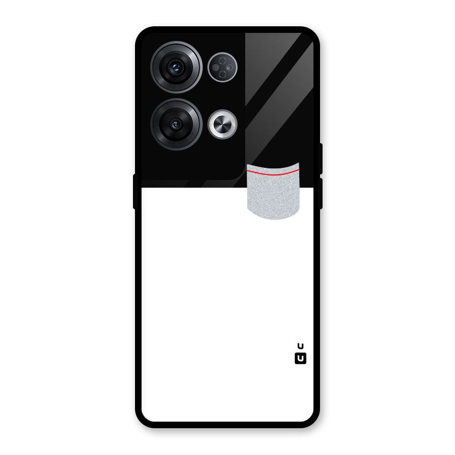 Cute Pocket Simple Glass Back Case for Oppo Reno8 Pro 5G