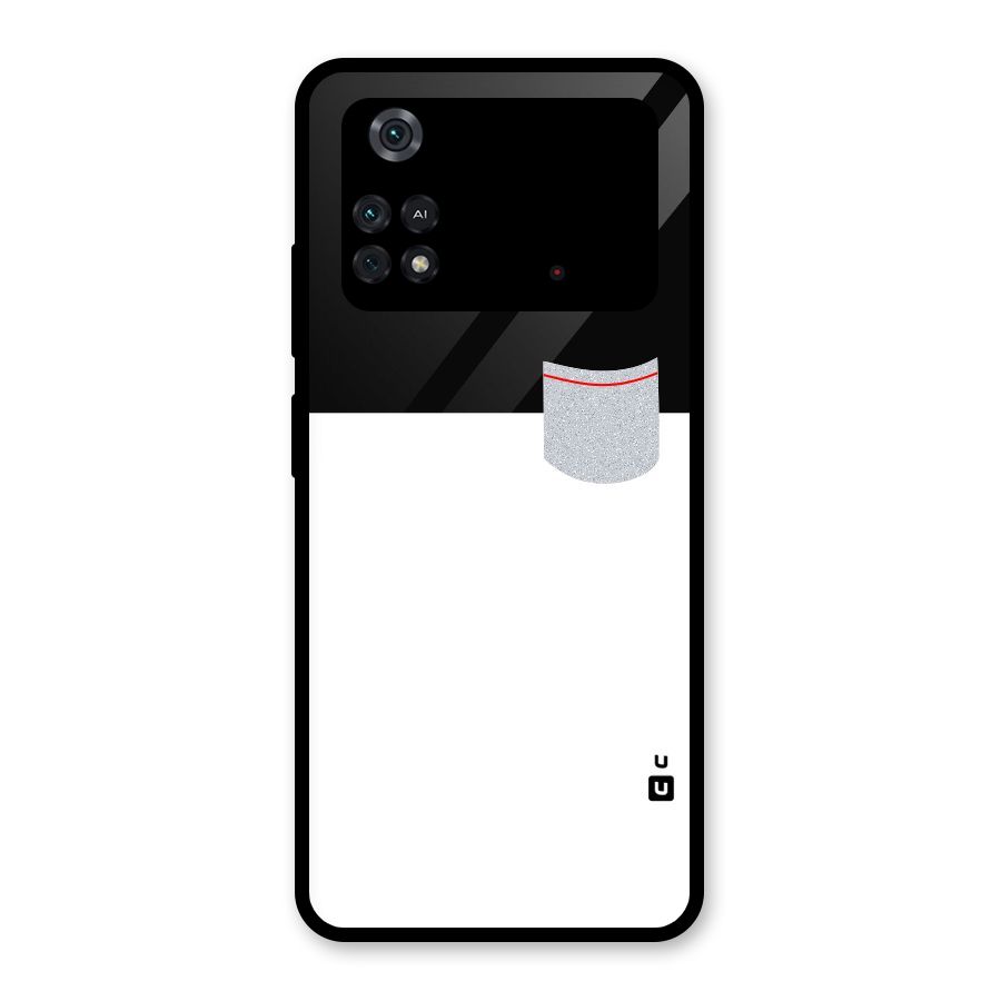 Cute Pocket Simple Glass Back Case for Poco M4 Pro 4G